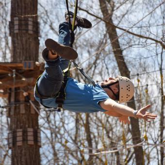 This Aerial Adventure Course, located in Mystic Connecticut, is the only course of its kind in the area. Not to be confused with a zip line tour, this adventure course will have you utilizing your strength, agility, and mind to make your way across a series of challenging obstacles!Before you unleash your inner monkey on the course, the staff will take you through a 20 minute safety and instructional briefing. You will learn how to safely swing through the course and,&nbsp;before you know it, your guides will set you and your group free to tackle the obstacles&nbsp;at your own pace.Over the next 3 hours, you will be free to explore the course and conquer&nbsp;the aerial obstacles however your like. You are in control of your own experience out there. There are 5 distinct routes, each with varying degrees of difficulty. You may choose to start out on an easy yellow or jump right in to a challenging black - it&#39;s entirely up to you! With 70 elevated elements and 11 thrilling zip line